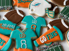 Load image into Gallery viewer, Dolphin Football theme cookies
