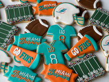 Load image into Gallery viewer, Dolphin Football theme cookies