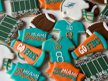 Load image into Gallery viewer, Dolphin Football theme cookies