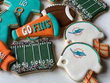 Load image into Gallery viewer, Dolphin Football theme cookies