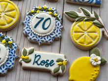 Load image into Gallery viewer, Lemon and tiles theme Cookies
