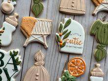 Load image into Gallery viewer, A little cutie is on the way, orange theme Baby shower cookies