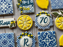 Load image into Gallery viewer, Lemon and tiles theme Cookies