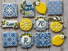 Load image into Gallery viewer, Lemon and tiles theme Cookies