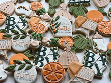 Load image into Gallery viewer, A little cutie is on the way, orange theme Baby shower cookies