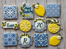 Load image into Gallery viewer, Lemon and tiles theme Cookies