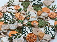 Load image into Gallery viewer, A little cutie is on the way, orange theme Baby shower cookies