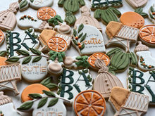 Load image into Gallery viewer, A little cutie is on the way, orange theme Baby shower cookies