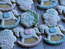 Load image into Gallery viewer, Baby shower gender reveal cookies