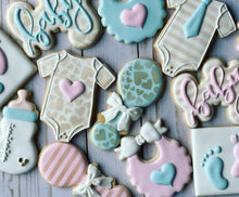 Load image into Gallery viewer, Gender reveal baby shower cookies