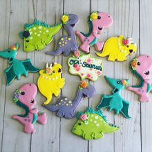Load image into Gallery viewer, Girl Dinosaur Cookies