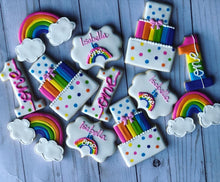 Load image into Gallery viewer, One year old rainbow birthday Theme Cookies