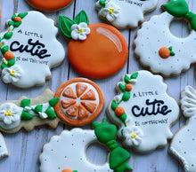 Load image into Gallery viewer, Orange theme Baby shower cookies