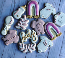 Load image into Gallery viewer, Rainbow Baby shower cookies