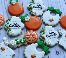 Load image into Gallery viewer, Orange theme Baby shower cookies