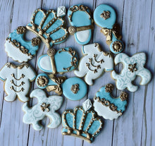 Load image into Gallery viewer, Prince Boy Baby shower cookies