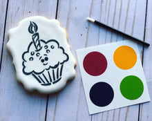 Load image into Gallery viewer, Paint your own birthday cupcake Cookie