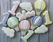 Load image into Gallery viewer, One year old birthday hot air ballon Theme Cookies