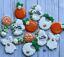 Load image into Gallery viewer, Orange theme Baby shower cookies