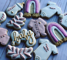 Load image into Gallery viewer, Rainbow Baby shower cookies