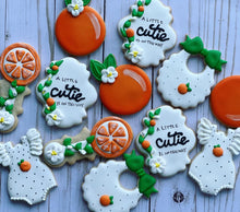 Load image into Gallery viewer, Orange theme Baby shower cookies