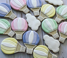 Load image into Gallery viewer, One year old birthday hot air ballon Theme Cookies