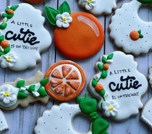 Load image into Gallery viewer, Orange theme Baby shower cookies