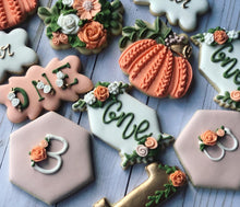 Load image into Gallery viewer, One year old pumpkin birthday Theme Cookies