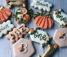 Load image into Gallery viewer, One year old pumpkin birthday Theme Cookies