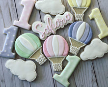 Load image into Gallery viewer, One year old birthday hot air ballon Theme Cookies