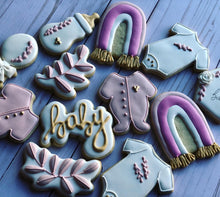 Load image into Gallery viewer, Rainbow Baby shower cookies