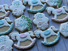 Load image into Gallery viewer, Baby shower gender reveal cookies