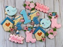 Load image into Gallery viewer, One year old birthday garden Theme Cookies