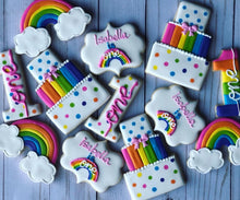 Load image into Gallery viewer, One year old rainbow birthday Theme Cookies