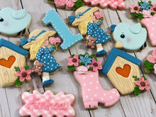 Load image into Gallery viewer, One year old birthday garden Theme Cookies