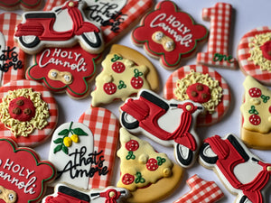 Italian Pizza Party Theme Cookies