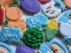 Vegetables fall theme Baby shower cookies