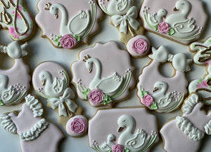 Swan Baby shower cookies