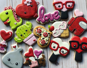 Mix designs Valentines cookies