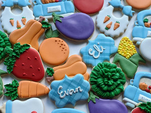 Vegetables fall theme Baby shower cookies