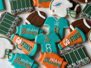 Dolphin Football theme cookies