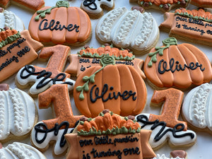 Pumpkin Fall Baby shower cookies