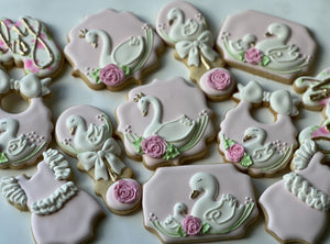 Swan Baby shower cookies