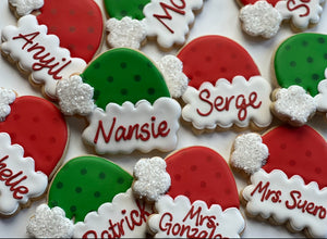 Custom Christmas Hat Cookies