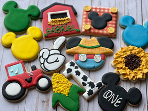 Farm mickey theme cookies