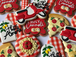 Italian Pizza Party Theme Cookies
