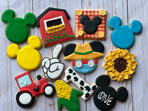 Farm mickey theme cookies