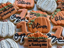 Load image into Gallery viewer, Pumpkin Fall Baby shower cookies