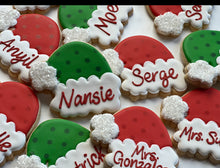 Load image into Gallery viewer, Custom Christmas Hat Cookies