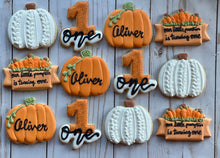 Load image into Gallery viewer, Pumpkin Fall Baby shower cookies